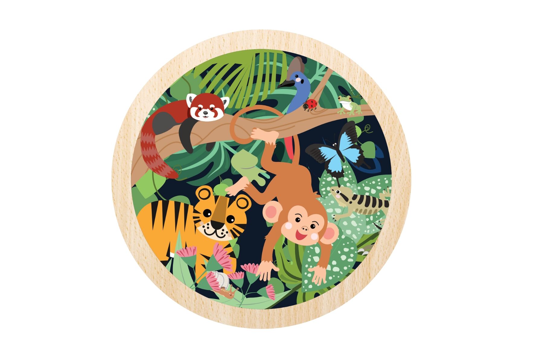 WILD BUDDIES 9PC ROUND JIGSAW PUZZLE CHEEKY MONKEY - Bamboo Sprout